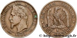 Cinq centimes Napoléon III, tête laurée 1864 Bordeaux F.117/15
