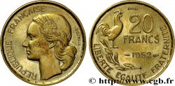 Essai-piéfort au double de 20 francs G. Guiraud, 4 faucilles 1952 Paris GEM.211 EP1 MS63