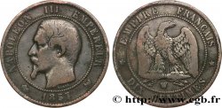 Dix centimes Napoléon III, tête nue 1857 Lille F.133/46