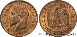 Cinq centimes Napoléon III, tête laurée 1861 Strasbourg F.117/5