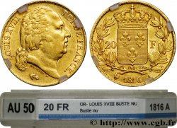 20 francs or Louis XVIII, tête nue 1816 Paris F.519/1