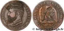 Cinq centimes Napoléon III, tête laurée, satirique pour le Général Boulanger 1864 Bordeaux F.117/15 var.
