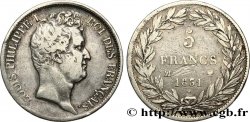 5 francs type Tiolier avec le I, tranche en creux 1831 Marseille F.315/23