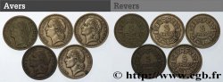 Lot de 7 pièces de 5 francs Lavrillier, bronze-aluminium - - F.337/- TB+/TTB