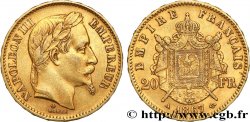 20 francs or Napoléon III, tête laurée 1867 Paris F.532/15