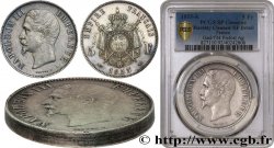 Piéfort Argent de 5 francs Napoléon III, tête nue 1853 Paris G.2019.734  XF PCGS