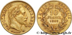10 francs or Napoléon III, tête laurée 1866 Strasbourg F.507A/14