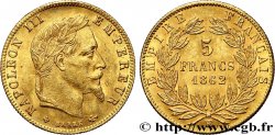 5 francs or Napoléon III, tête laurée 1862 Strasbourg F.502/2