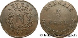 5 cent. Anvers à l’N, frappe de l’atelier de Wolschot 1814 Anvers F.115B/2 TTB45