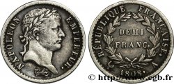 Demi-franc Napoléon Ier tête laurée, République française 1808 Paris F.177/2