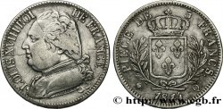 5 francs Louis XVIII, buste habillé 1814 Perpignan F.308/11