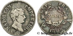Quart (de franc) Napoléon Empereur, Calendrier grégorien 1806 Paris F.159/1