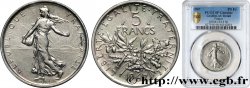 Pré-série de 5 francs Semeuse, nickel, tranche striée 1967 Paris GEM.154 5