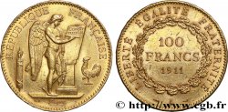 100 francs or Génie, tranche inscrite en relief Liberté Égalité Fraternité 1911 Paris F.553/5