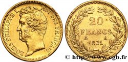 20 francs or Louis-Philippe, Tiolier, tranche inscrite en creux 1831 Paris F.524/2