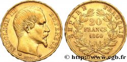 20 francs or Napoléon III, tête nue 1860 Strasbourg F.531/20