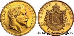 50 francs or Napoléon III, tête laurée 1865 Paris F.548/5