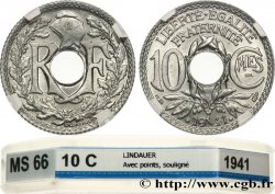 10 centimes Lindauer en zinc, Cmes souligné et millésime avec points 1941 F.140/2