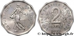 Pré-série de 2 francs Semeuse, nickel, sans le mot essai, tranche à 11 pans, listel rond 1977 Pessac GEM.123 13 MS