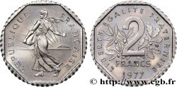 Pré-série de 2 francs Semeuse, nickel, sans le mot essai, flan rond, listel octogonal, 6,93 g 1977 Pessac GEM.123 15 MS