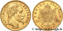 20 francs or Napoléon III, tête laurée, petit BB 1869 Strasbourg F.532/21 TTB45