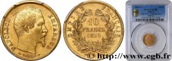 10 francs or Napoléon III, tête nue, petit module, tranche lisse 1854 Paris F.505/1 AU58 PCGS