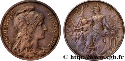 Essai de 10 centimes Daniel-Dupuis en bronze, flan mat 1898 Paris F.136/3 SPL63