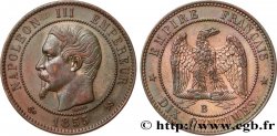 Dix centimes Napoléon III, tête nue 1855 Rouen F.133/21