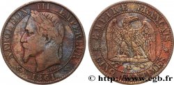Cinq centimes Napoléon III, tête laurée 1861 Bordeaux F.117/6