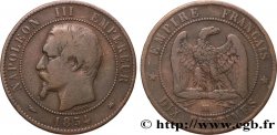Dix centimes Napoléon III, tête nue 1854 Strasbourg F.133/12