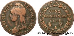Cinq centimes Dupré, grand module 1800 Paris/Rouen F.115/95