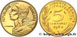 Piéfort Br-Al de 5 centimes Marianne 1968 Paris GEM.22 P1