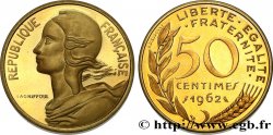 Piéfort Br-Al de 50 centimes Marianne, col à 4 plis 1962 Paris GEM.89 P1