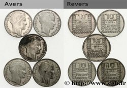 Lot de 5 pièces de 10 francs Turin, ARGENT n.d. F.360/-