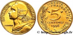 5 centimes Marianne, 3 plis, BU (Brillant Universel) 1996 Pessac F.125/38