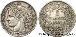5 francs Cérès, IIe République 1849 Strasbourg F.327/3
