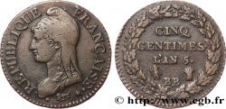 Cinq centimes Dupré, grand module 1797 Strasbourg F.115/12