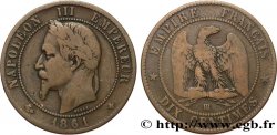 Dix centimes Napoléon III, tête laurée 1861 Strasbourg F.134/5