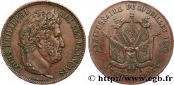 Module de 5 francs en cuivre commémorant l’anniversaire du 30 juillet 1830 1832 Nantes F.324/- var.