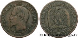 Cinq centimes Napoléon III, tête nue 1857 Rouen F.116/38