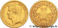 20 francs or Louis-Philippe, Tiolier, tranche inscrite en relief 1831 Paris F.525/2
