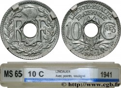 10 centimes Lindauer en zinc, Cmes souligné et millésime avec points 1941 F.140/2