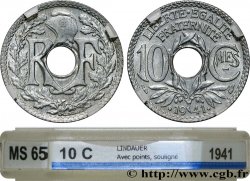 10 centimes Lindauer en zinc, Cmes souligné et millésime avec points 1941 F.140/2