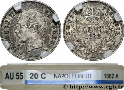 20 centimes Napoléon III, tête nue 1862 Paris F.148/17