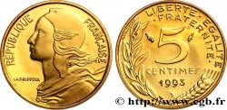 5 centimes Marianne, BE (Belle Épreuve), 4 plis 1993 Pessac F.125/33 var.