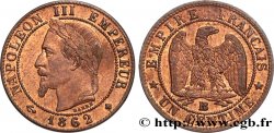 Un centime Napoléon III, tête laurée 1862 Strasbourg F.103/6
