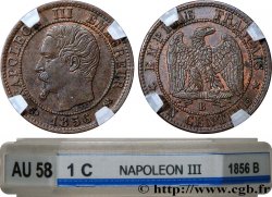 Un centime Napoléon III, tête nue 1856 Rouen F.102/27