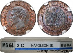 Deux centimes Napoléon III, tête nue 1856 Marseille F.107/42
