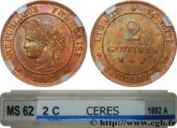 2 centimes Cérès 1892 Paris F.109/18