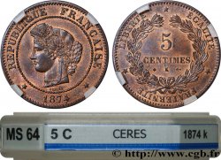 5 centimes Cérès 1874 Bordeaux F.118/10